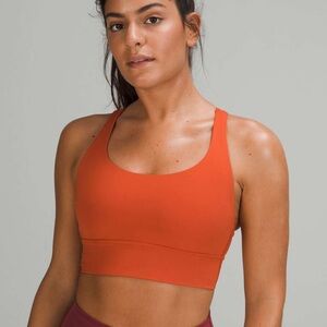 💖donating tomorrow!! 💖 Lululemon Energy Longline Bra A-B Canyon Orange